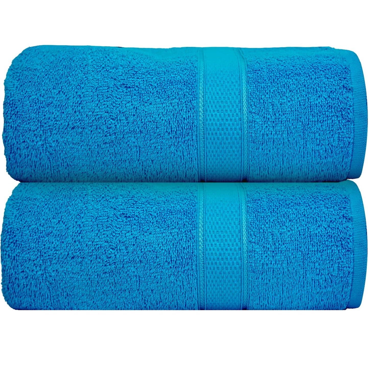 CB CASABELLA 2 Piece Jumbo Bath sheets 100% Combed Cotton Extra Large Bath Towel bale set super Absorbent Soft Aqua Blue 2 Pack 90X180 CM Bath sheets Extra Large Bathroom Set Beach Towel