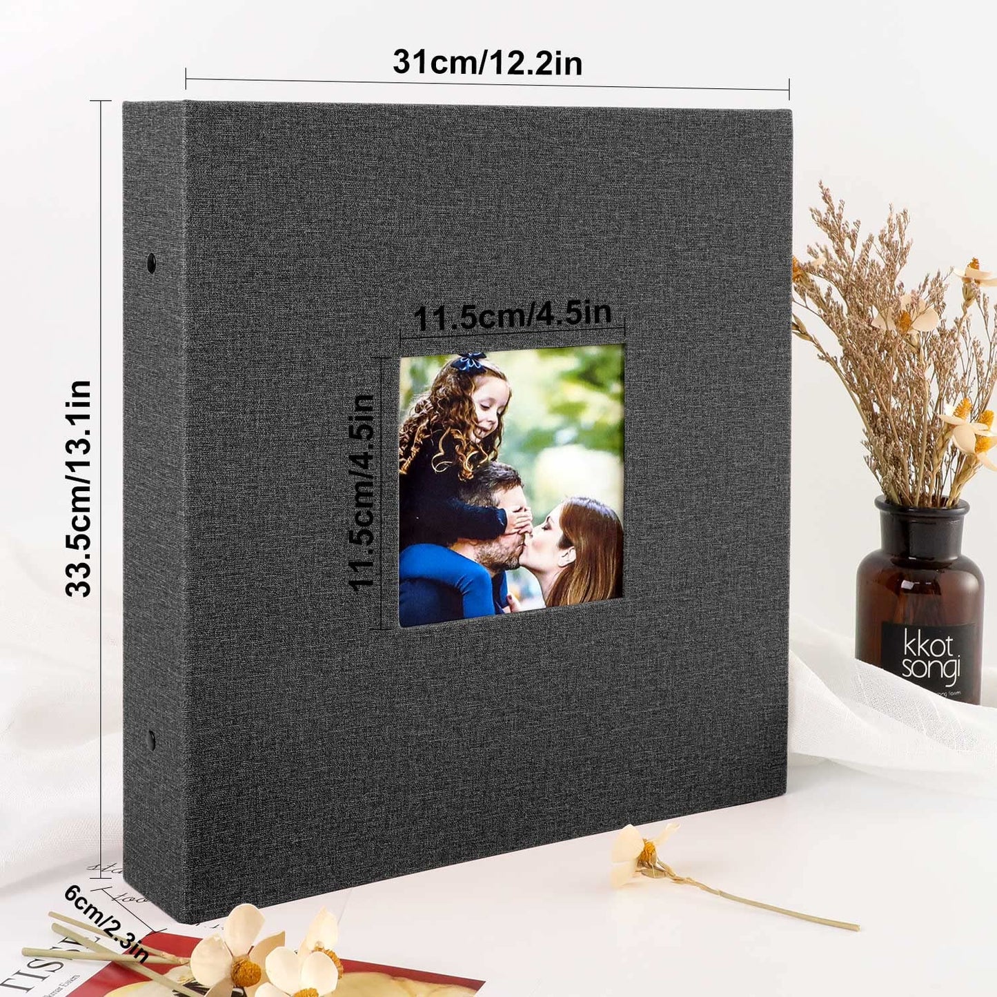 Benjia Photo Album 6x4 Slip in, Linen Extra Large Capacity 1000 Pockets Photo Albums Holds Landscape and Portrait 10x15cm Picture Black