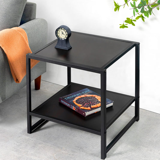 Zinus Dane Side table 51x51x51 cm - Rich black wood grain Side table - Black