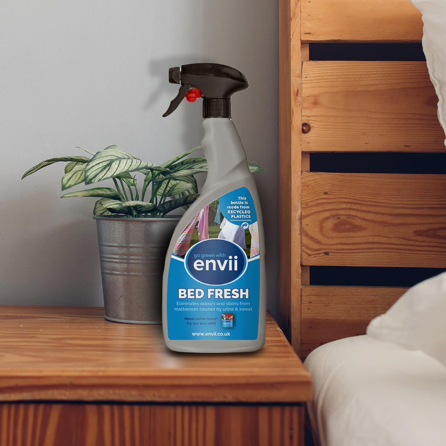 envii Bed Fresh - Natural Mattress Cleaner and Deodoriser - Stain and Urine Remover - Bed Freshener Spray - 750ml 750 ml (Pack of 1)