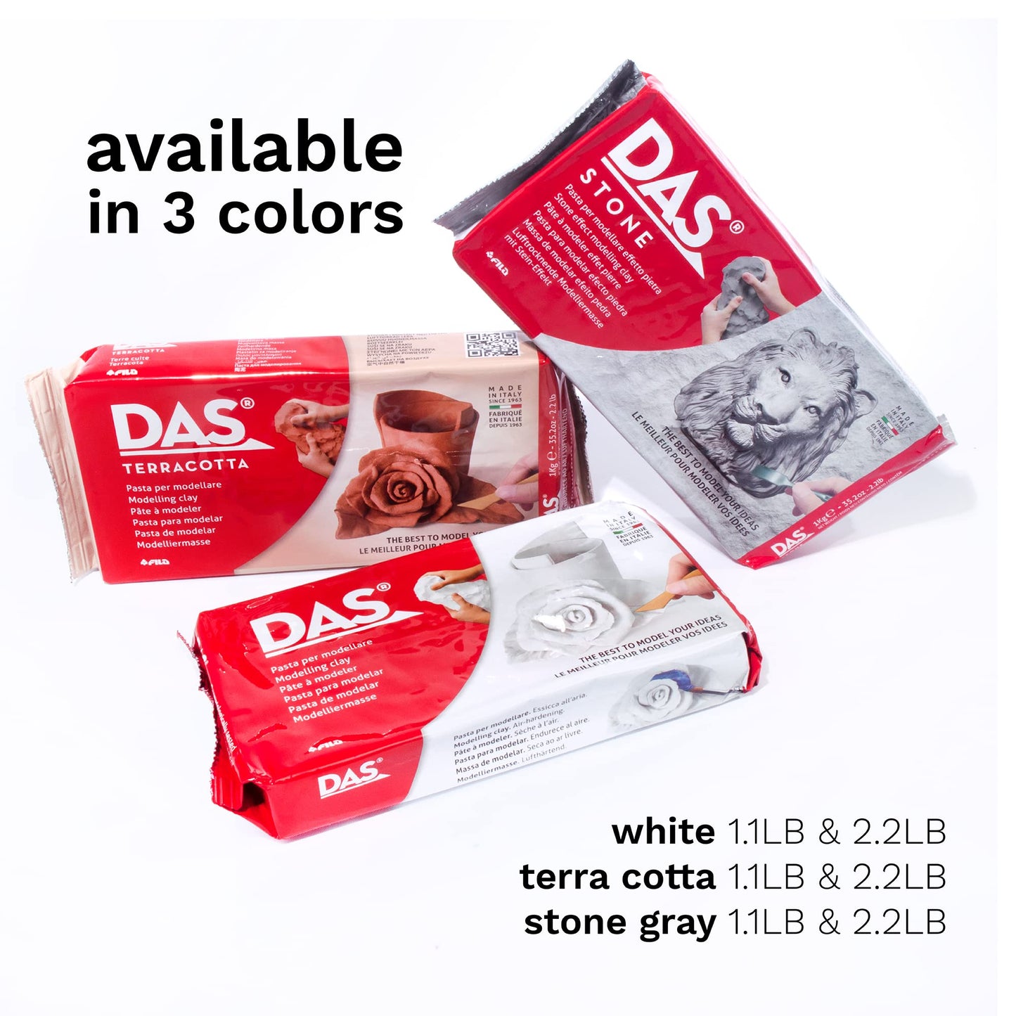 DAS Terracotta Air-Hardening 1kg Modelling Clay, Ideal for Professionals & Hobbyists CLAY TERRACOTTA 1KG