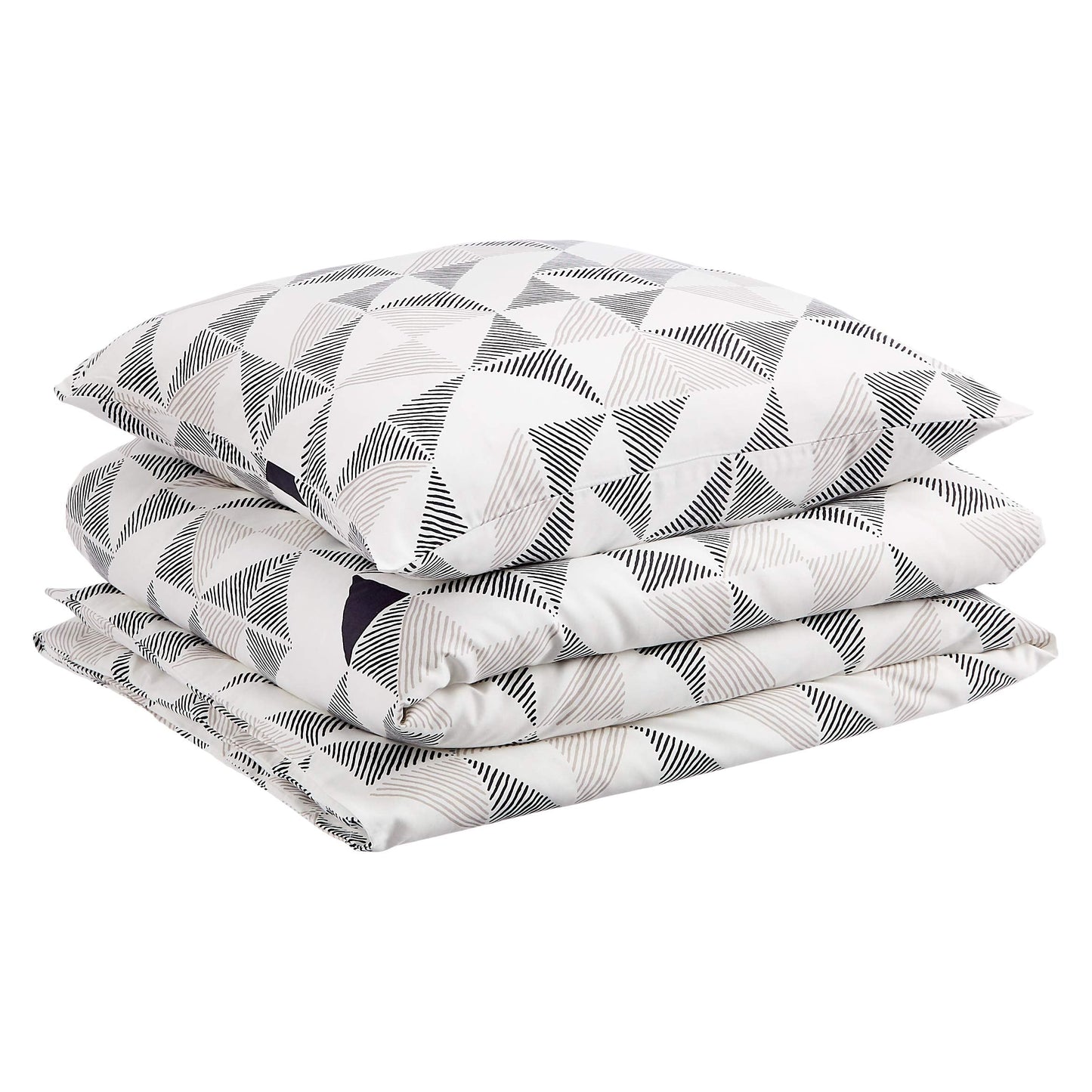 Amazon Basics Sateen 2 Piece Duvet Cover Set - 135 x200 cm / 80 x 80 cm x 1, Geometric, Diamond Fusion pillowcase