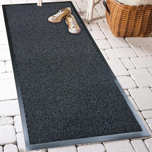 GULLAMBO Non Slip Door Mat – Indoor And Outdoor Door Mat –Kitchen And Office Use Mat, Super Soft Absorbent Multicolor Barrier Mat, Machine Washable Entrance Rug (Anthracite, 80cm x 120cm) Anthracite