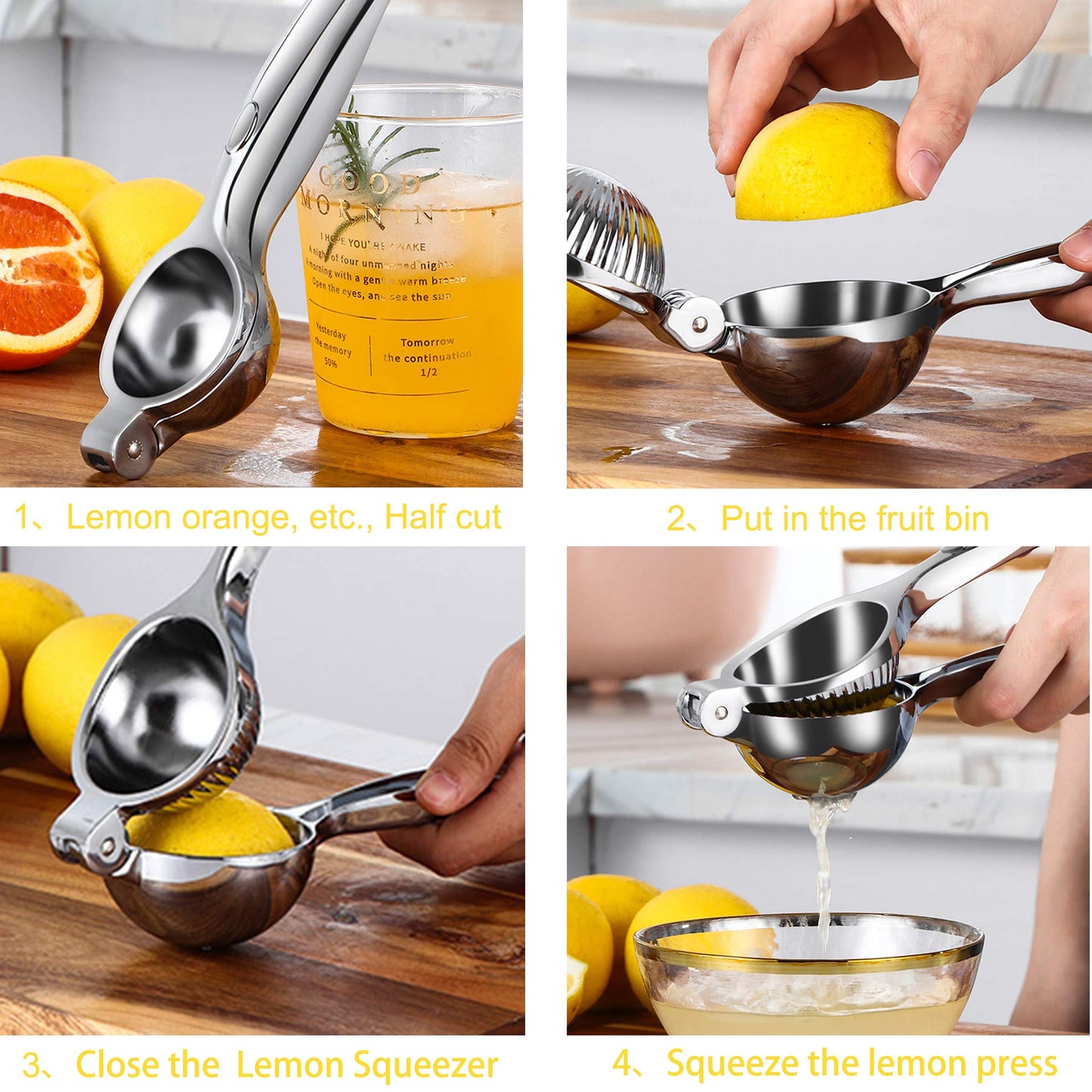 HERUIO Lemon Squeezer manual - Heavy Duty - Manual Citrus Juicers, Press Hand Lime Citrus Fruit Juicer, Safe Quick and Effective Juicing, Super Easy to Clean