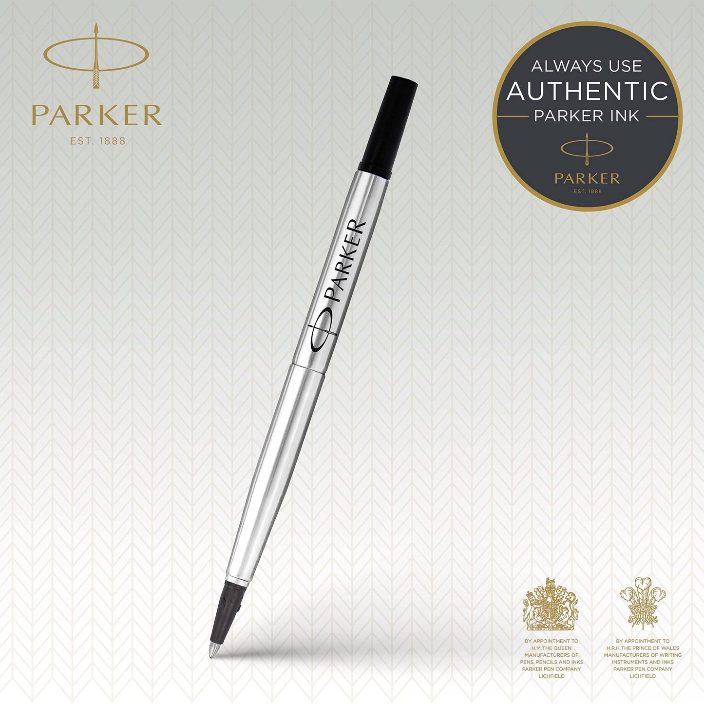 Parker Rollerball Pen Refills | Medium Point | Black QUINK Ink | 2 Count medium nib pack of 2