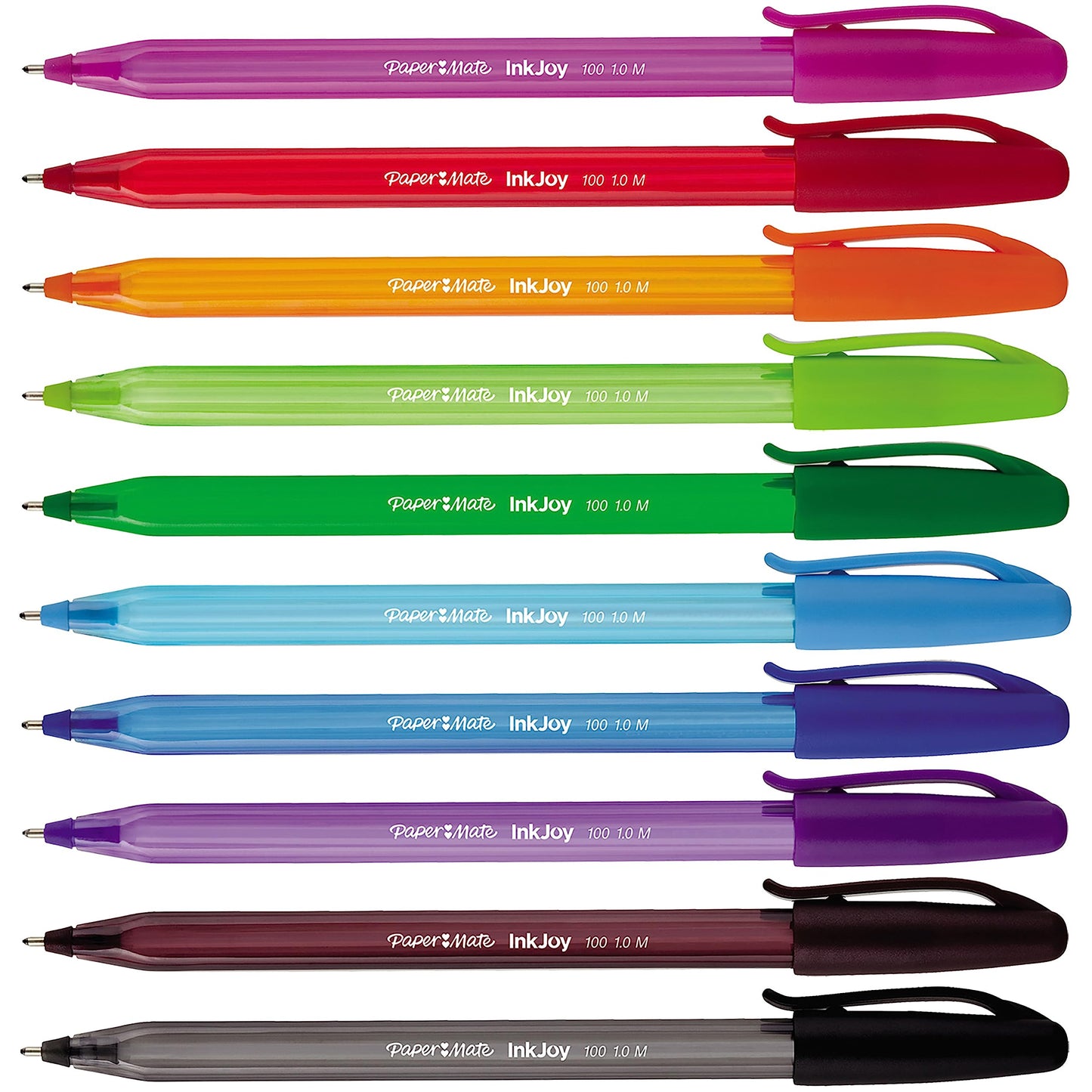 Paper Mate InkJoy 100ST Ballpoint Pens | Medium Point (1.0mm) | Assorted Fun Colours | 27 Count