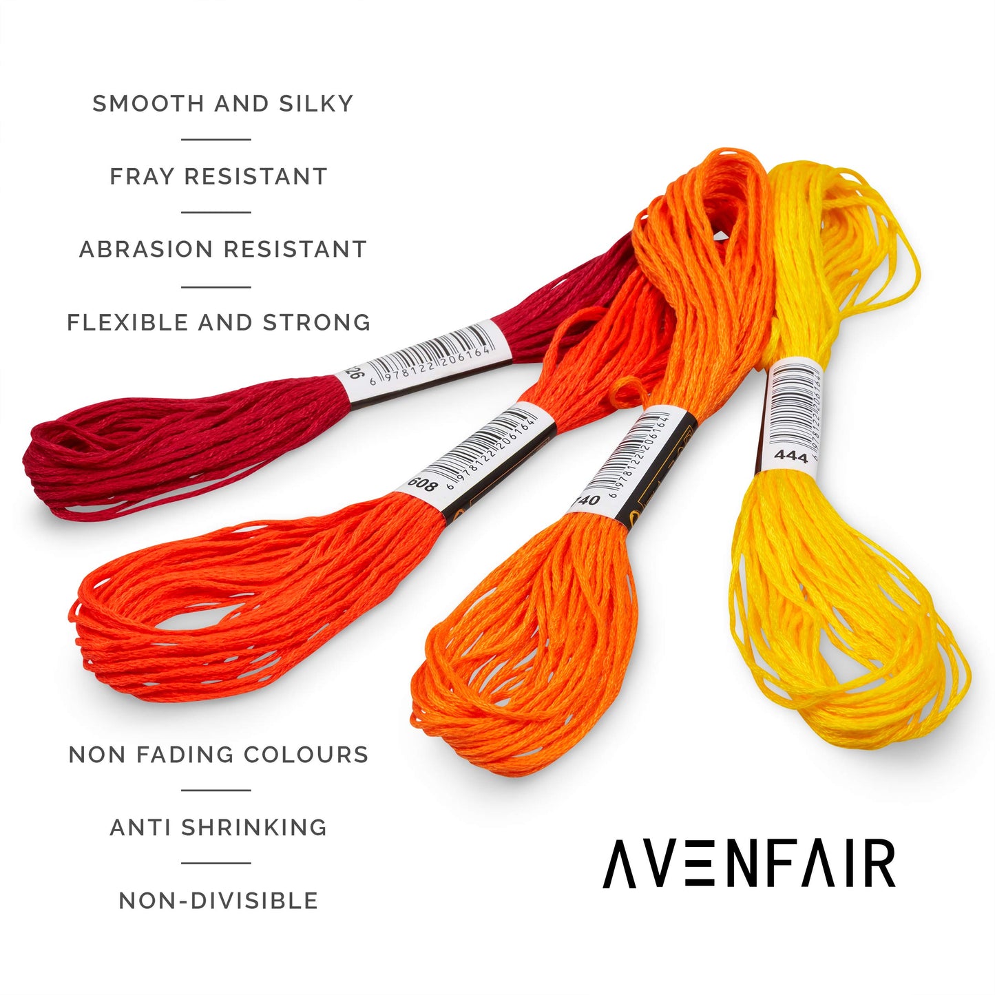 Avenfair Embroidery Threads 100 Skeins per Pack, Multi Color Embroidery Floss, Cross Stitch Threads, Friendship Bracelet Threads, with Free Needles, Floss Bobbins (100 Colors) 100 Colors