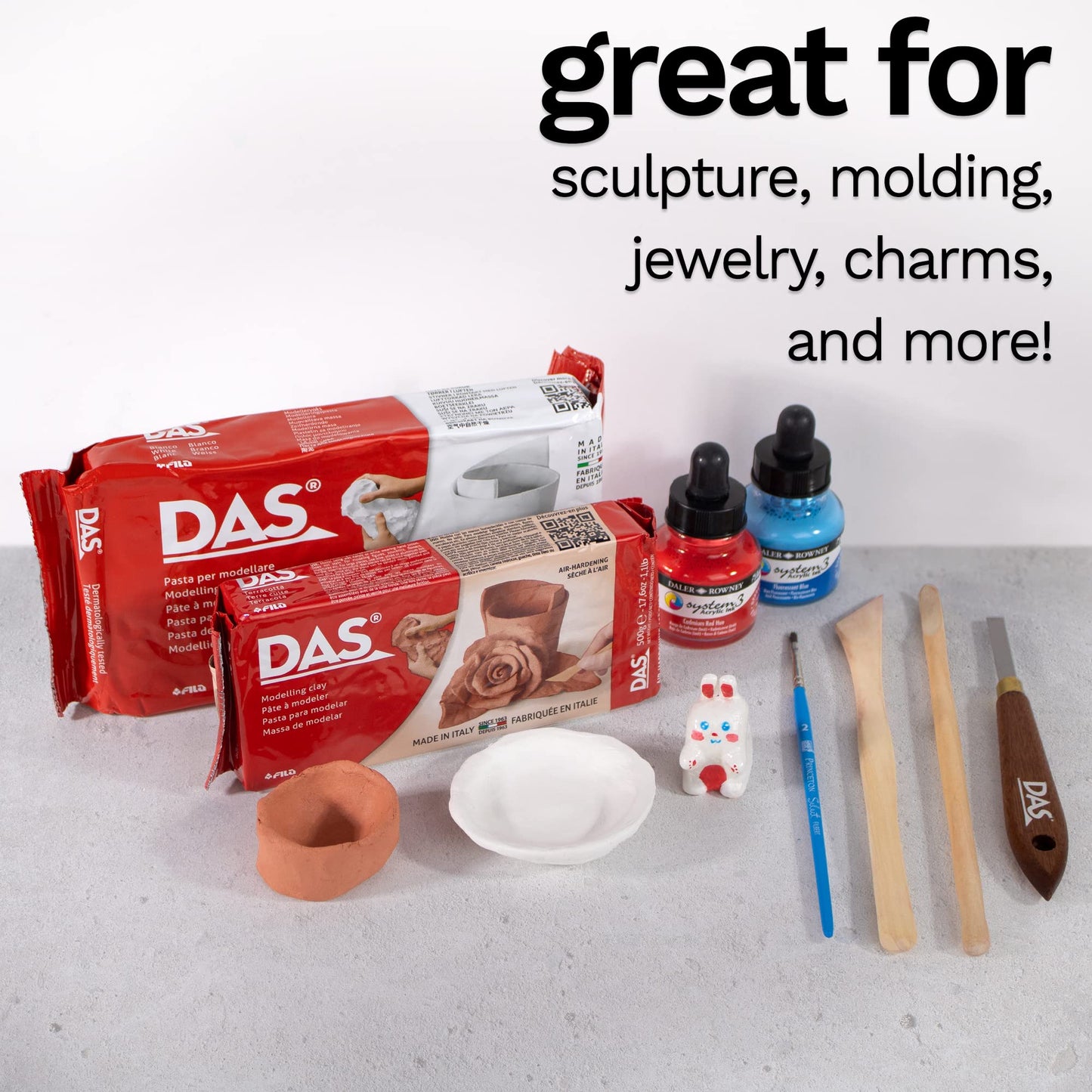 DAS Terracotta Air-Hardening 1kg Modelling Clay, Ideal for Professionals & Hobbyists CLAY TERRACOTTA 1KG