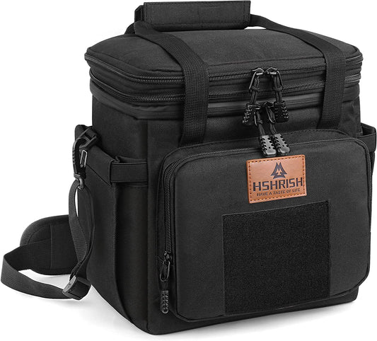 HSHRISH Lunch Bag Large Lunch Bag for Men, Double Layer Insulated Large Tactical Cooler Bag for Men Adults Waterproof Leakproof Durable Lunch Bog for Work Picnic Camping Day Trips, 15L Black L Classic Black