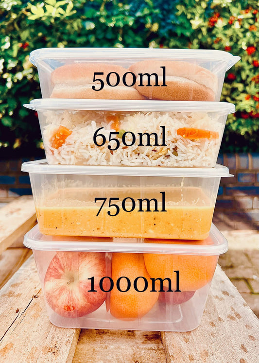 HOT BARGAINS 50 X 750ml Clear Plastic Takeaway Food Containers With Lids Microwave & Freezer Safe for Bars and Rasturent 750 Millilitres Rectangular 750MLCNTER