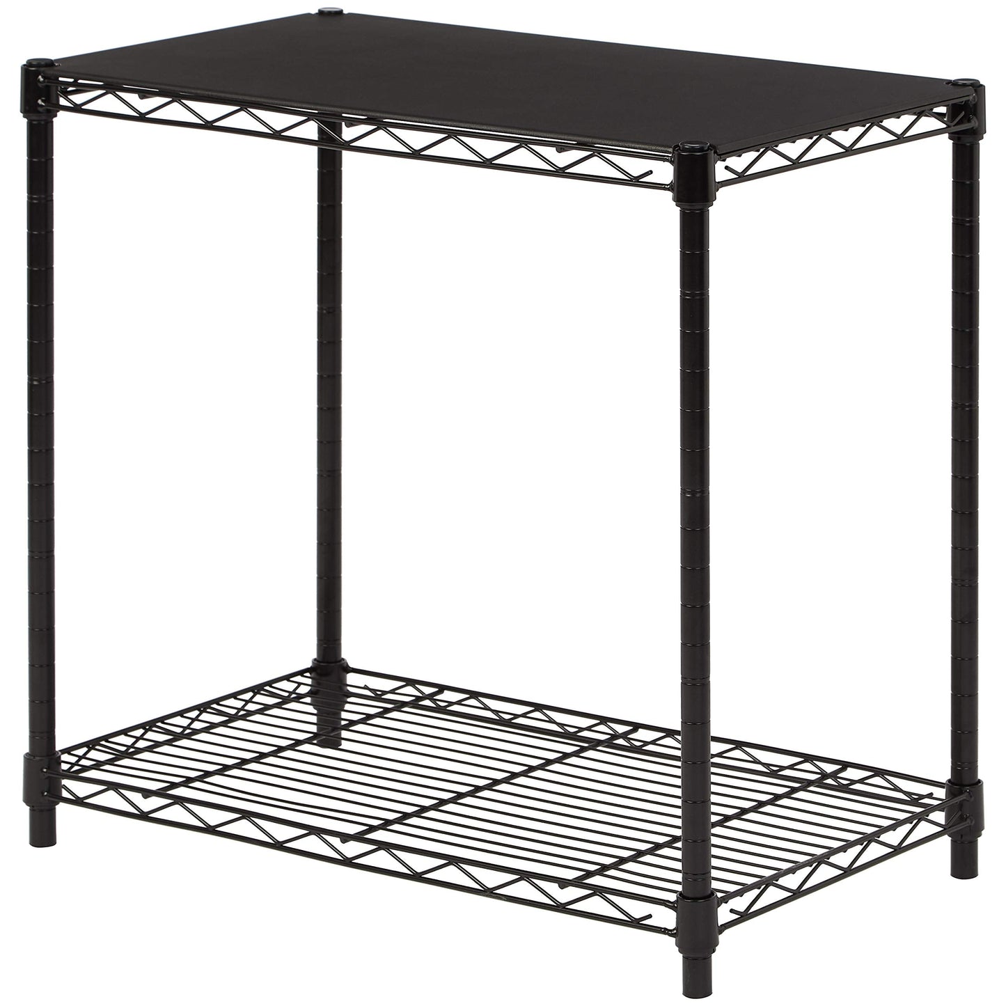 Amazon Basics 2-Tier Stackable Shelf, Black, 33.8D x 58.9W x 56.4H centimetres, 2 shelf No Wheels