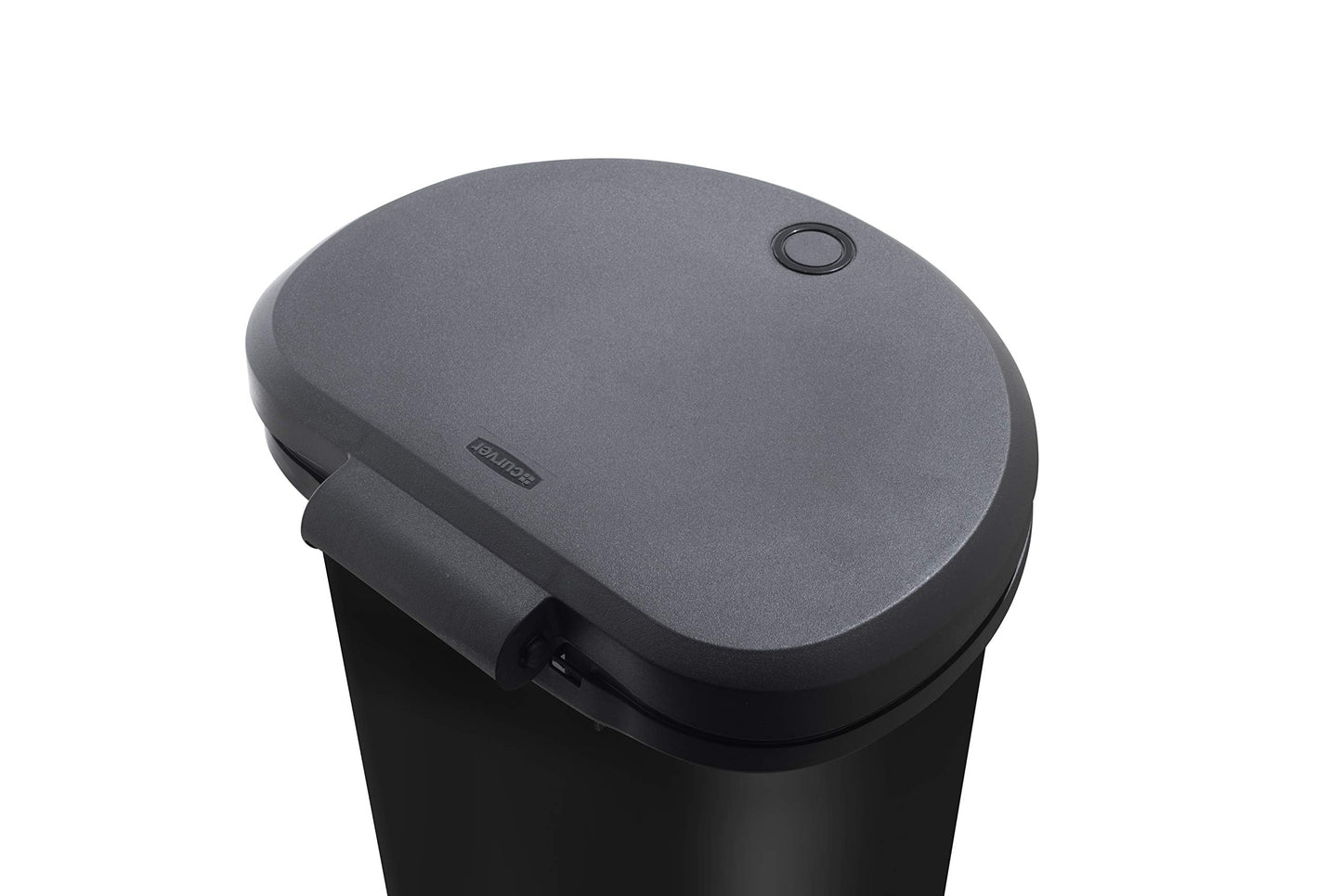 Curver Metal Effect 70% Recycled Kitchen One Touch Deco Bin, Black, 40 Litre Single