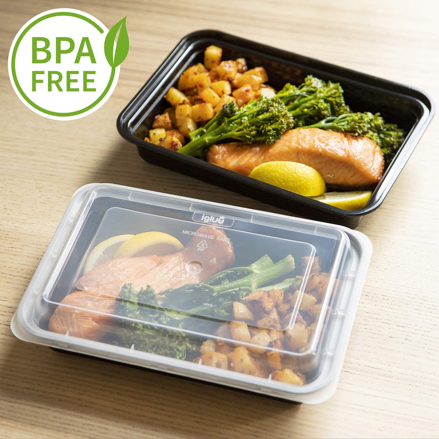 [10 Pack] 1 Compartment BPA Free Reusable Meal Prep Containers - Plastic Food Storage Trays with Airtight Lids - Microwavable, Freezer and Dishwasher Safe - Stackable Bento Lunch Boxes (28 oz) 10