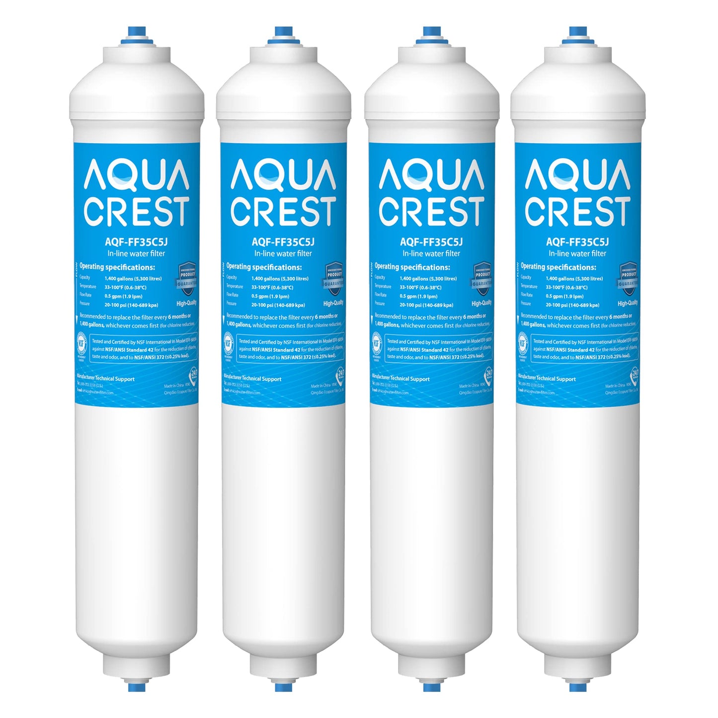 AQUA CREST DA29-10105J Water Filter Replacement for Samsung® Fridge Water Filter, DA99-02131B, HAFEX/EXP, DA2010CB, NSF Certified Fridge Freezer Water Filter (4) 4 Count (Pack of 1)