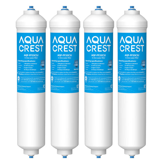 AQUA CREST DA29-10105J Water Filter Replacement for Samsung® Fridge Water Filter, DA99-02131B, HAFEX/EXP, DA2010CB, NSF Certified Fridge Freezer Water Filter (4) 4 Count (Pack of 1)