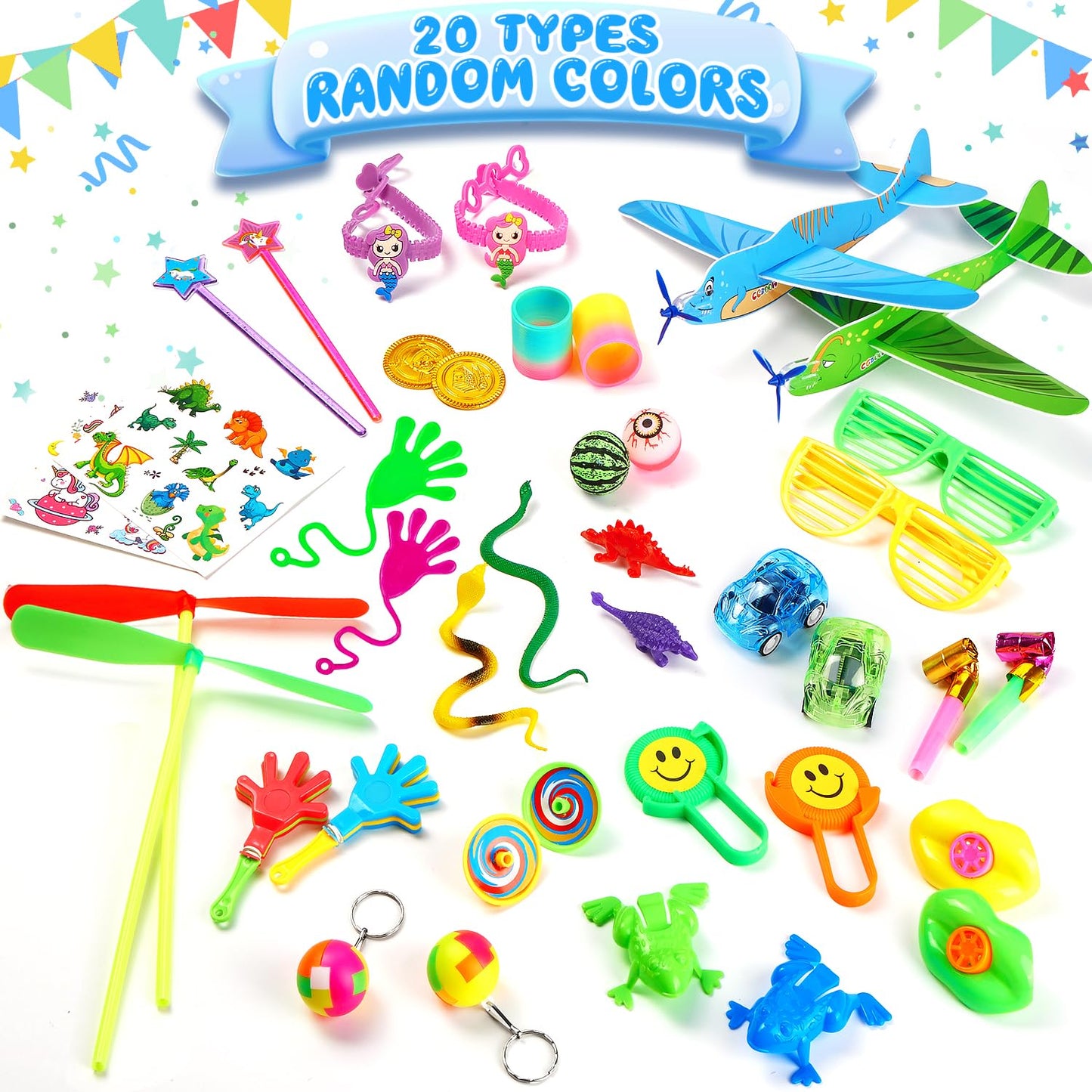 Party Bag Fillers for Kids, 124 Party Toys, Party Favors for Children, Classroom Rewards Lucky Dip Prizes Pinata Fillers Easter Gifts Stocking Fillers Goodie Bag Fillers for Children Birthday Party