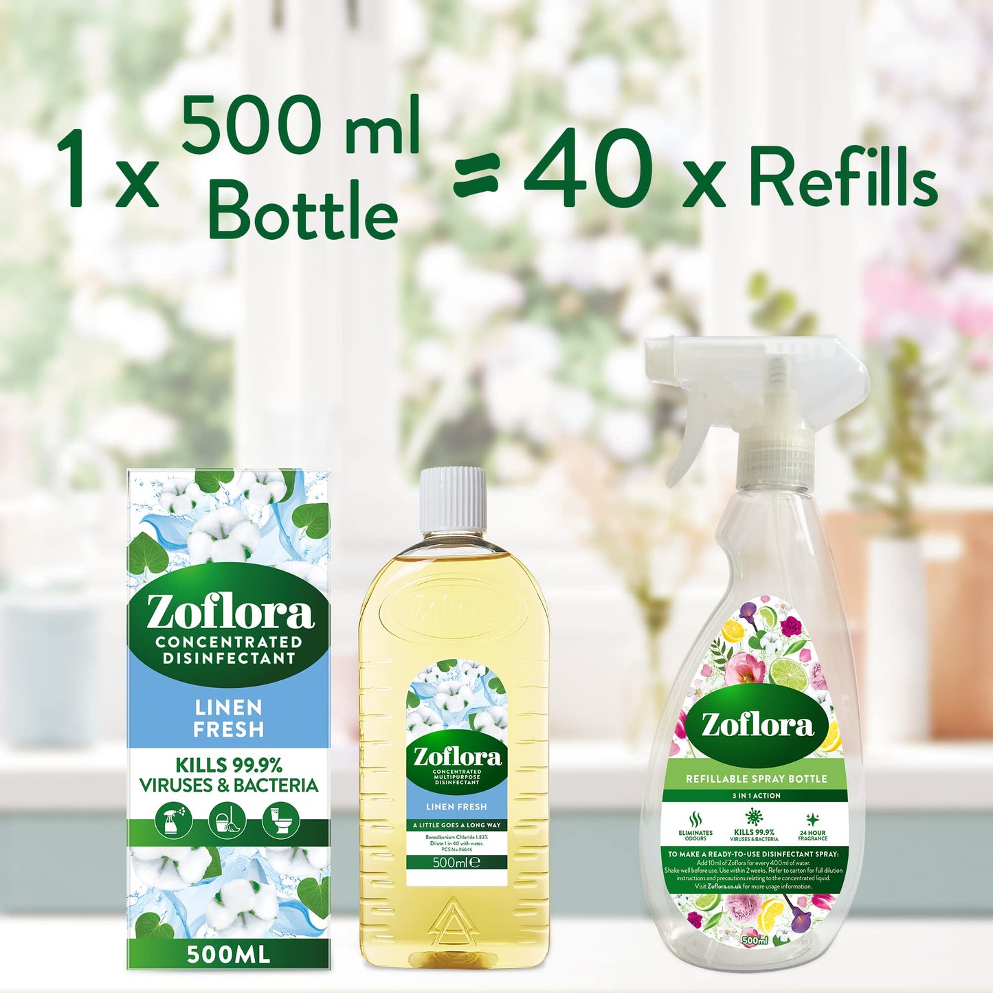 Zoflora Linen Fresh Concentrate, 500ml (Pack of 1) 500ml (Pack of 1)