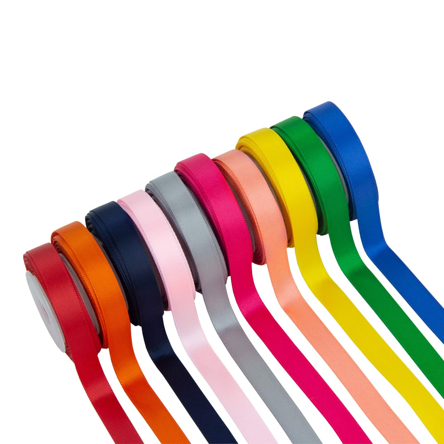 VATIN Solid Color Double Faced Polyester Satin Ribbon 10 Colors 10mm X 4.5m Each Total 45 Metre Per Package Ribbon Set, Perfect for Gift Wrapping, Hair Bow, Trimming, Sewing and Other Craft Projects Set #7 10mm X 45 Metres