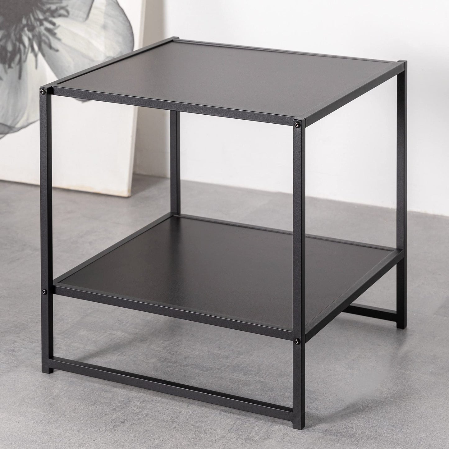 Zinus Dane Side table 51x51x51 cm - Rich black wood grain Side table - Black