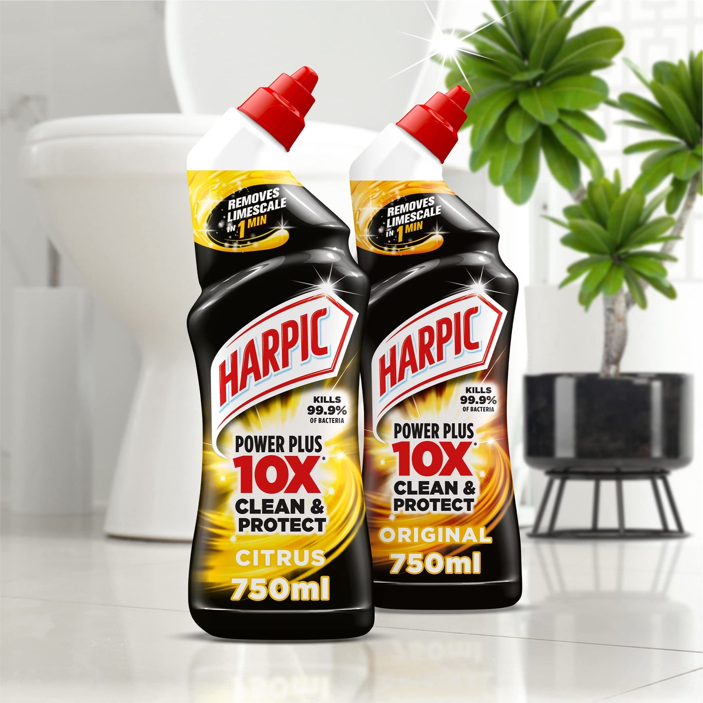 Harpic Powerplus Toilet Cleaner l Powerful Deep Clean Toilet Cleaner – Removes Limescale & Stains l Scent: Citrus l Size: Pack of 12 1 Count (Pack of 12)