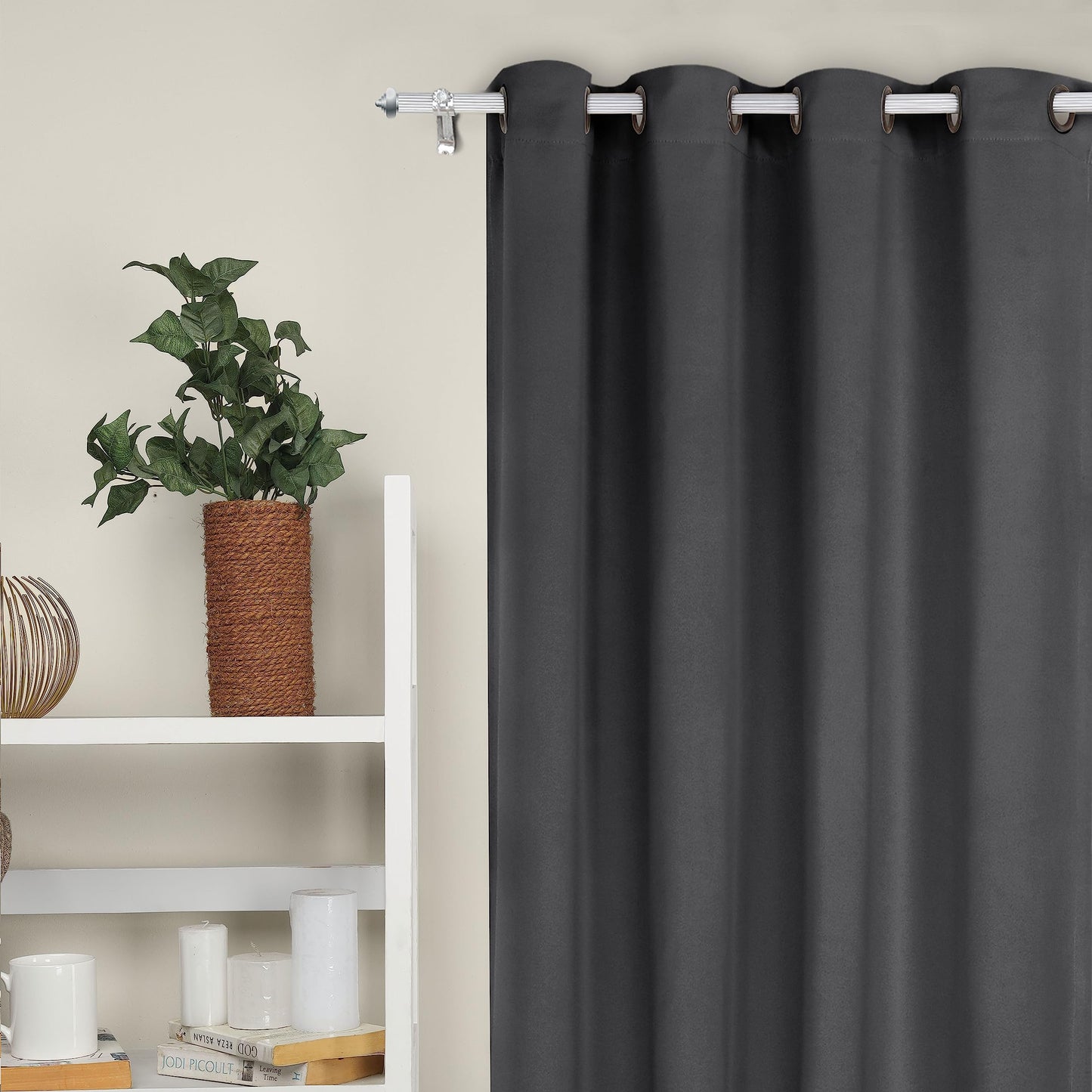 Utopia Bedding Blackout Curtains Grommet Thermal 2 Panels Drapes [Grey, 46 x 72 Inches] Sound Insulated Curtain for Bedroom and Living Room (117x183 cm) W46 x L72 Inches (117 x 183 cm) Gray