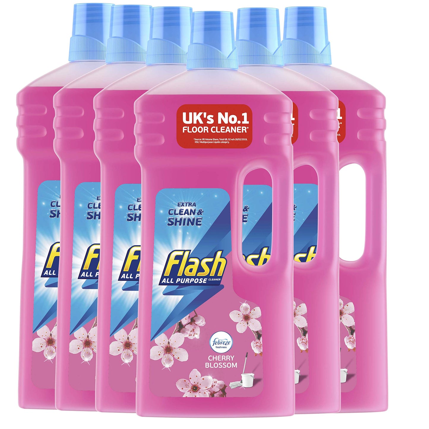 Flash All Purpose Multi Surface Cleaner, Floor Cleaner Liquid, Cherry Blossom, 7.8 Litres (1.3 L x 6) 1.3 L x 6