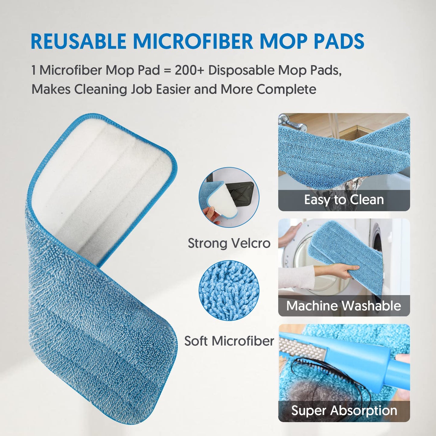 Spray Mops for Cleaning Floors - BPAWA Microfibre Floor Mop Flat Dry Wet Mop for Hard Wood Laminate Vinyl Tile Wooden Floor Cleaning, Dust Mop with 2Pcs 550ML Spray Bottle and 4 Reusable Washable Pads Spray Mop with 4 Pads