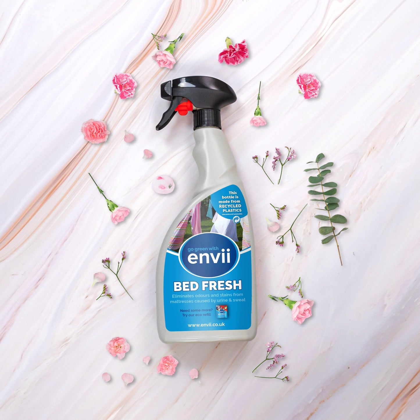 envii Bed Fresh - Natural Mattress Cleaner and Deodoriser - Stain and Urine Remover - Bed Freshener Spray - 750ml 750 ml (Pack of 1)