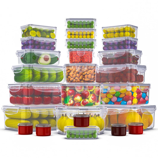 50 Pcs Large Food Storage Containers with Lids Airtight-2500ML to Sauces Box-Total15.5L Stackable Kitchen Bowls Set Meal Prep Containers-BPA Free Leak proof Plastic Lunch Boxes- Freezer Microwave safe 50 PCs