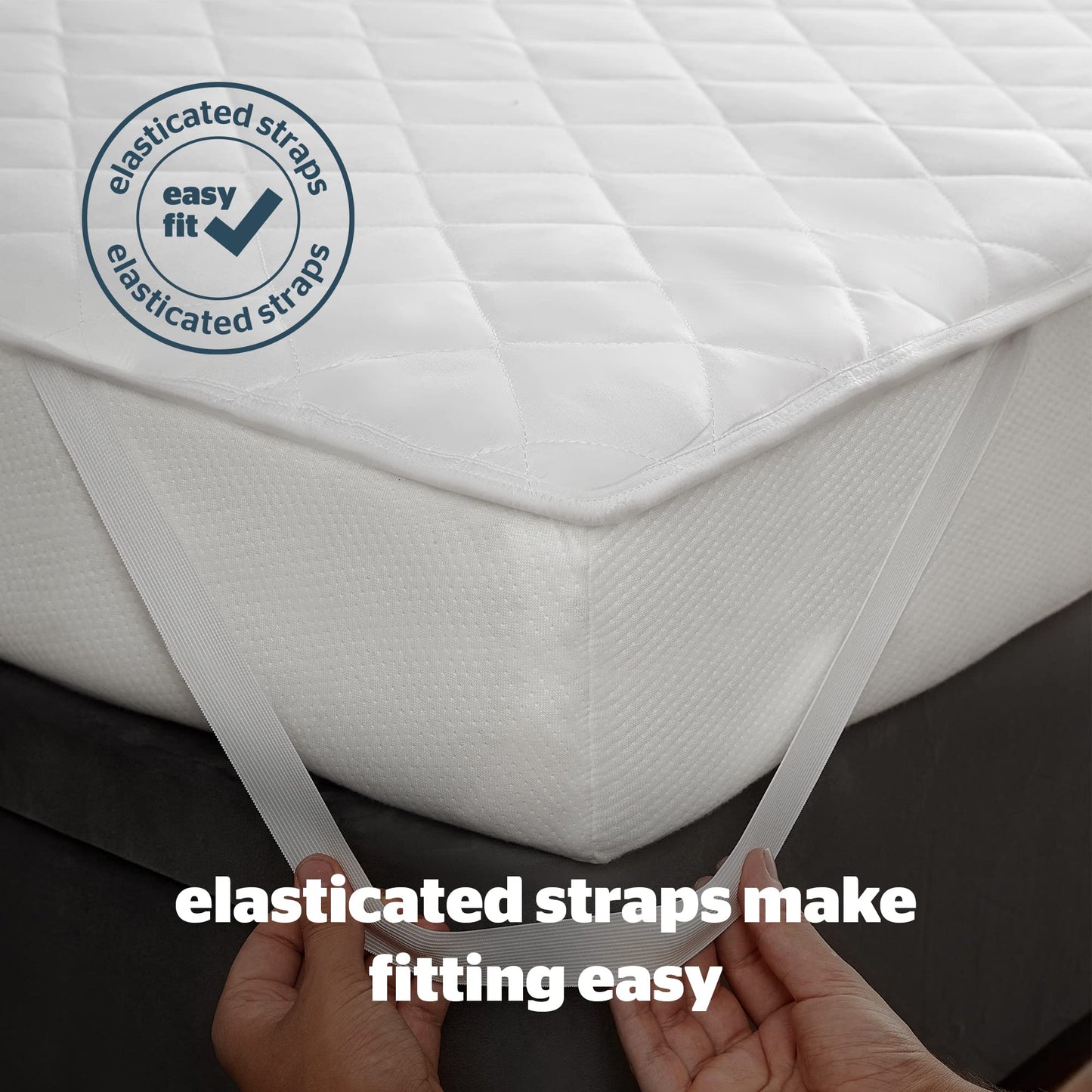 Silentnight Anti-Allergy Mattress Protector – Mattress Cover Bed Pad Topper with Elasticated Straps Protecting Against Bacteria and Dust Mites – Comfortable and Machine Washable - Single, White Pack of 1