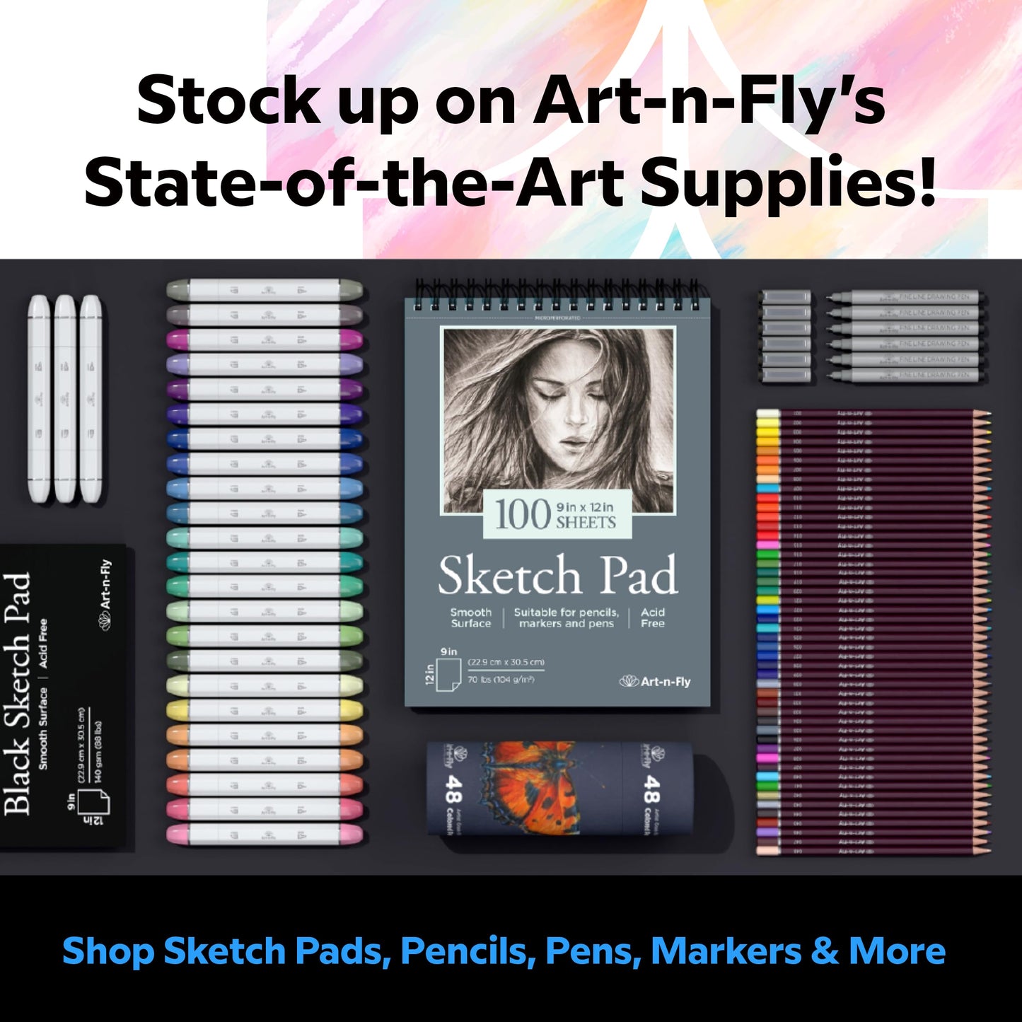 Art-n-Fly 48 Oil Pastel Pencils for Artists - Oil Based Coloured Pencils - Drawing, Sketching and Adult Colouring - Soft Core Art Colouring Pencils Set with Skin Tone 48 Unité (Lot de 1) Cylindrical Box