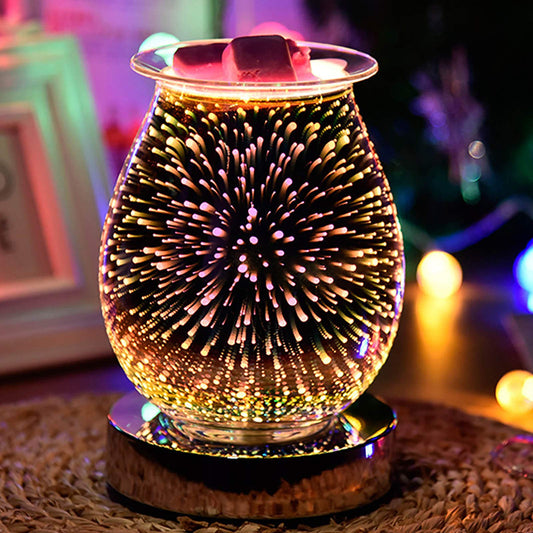 eScential Living Touch Sensitive 3D Glass Electric Oil Burner – Wax Melter –Wax Melts Burner - Amazing Scents To Fill Your Home