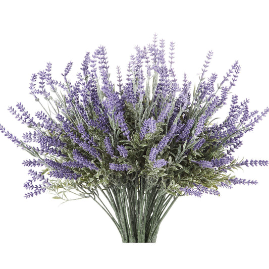 Butterfly Craze Artificial Lavender 8-Piece Bundle – Lifelike Faux Silk Plants for Crafting or Home Decor – Great for Pairing With Other Fake/Dried Flowers like Purple Roses to Create Wedding Bouquets 8 Piece Bundle