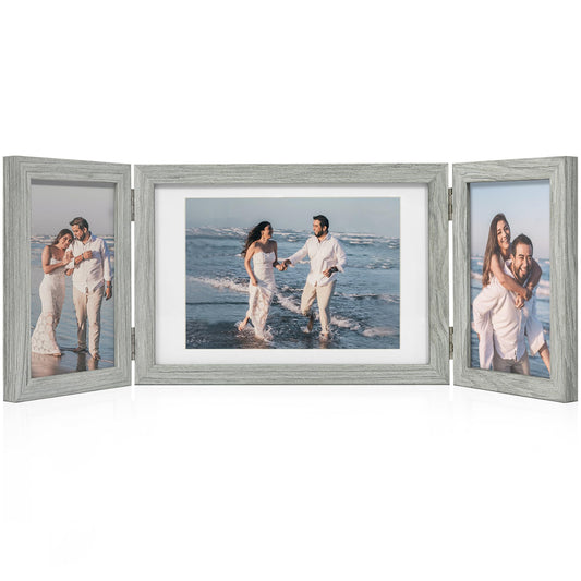 Afuly Multiple Photo Frame 7x5 6X4 Wooden Grey Picture Frames Family Gifts Wall and Tabletop Desktop 5x7 & 4x6