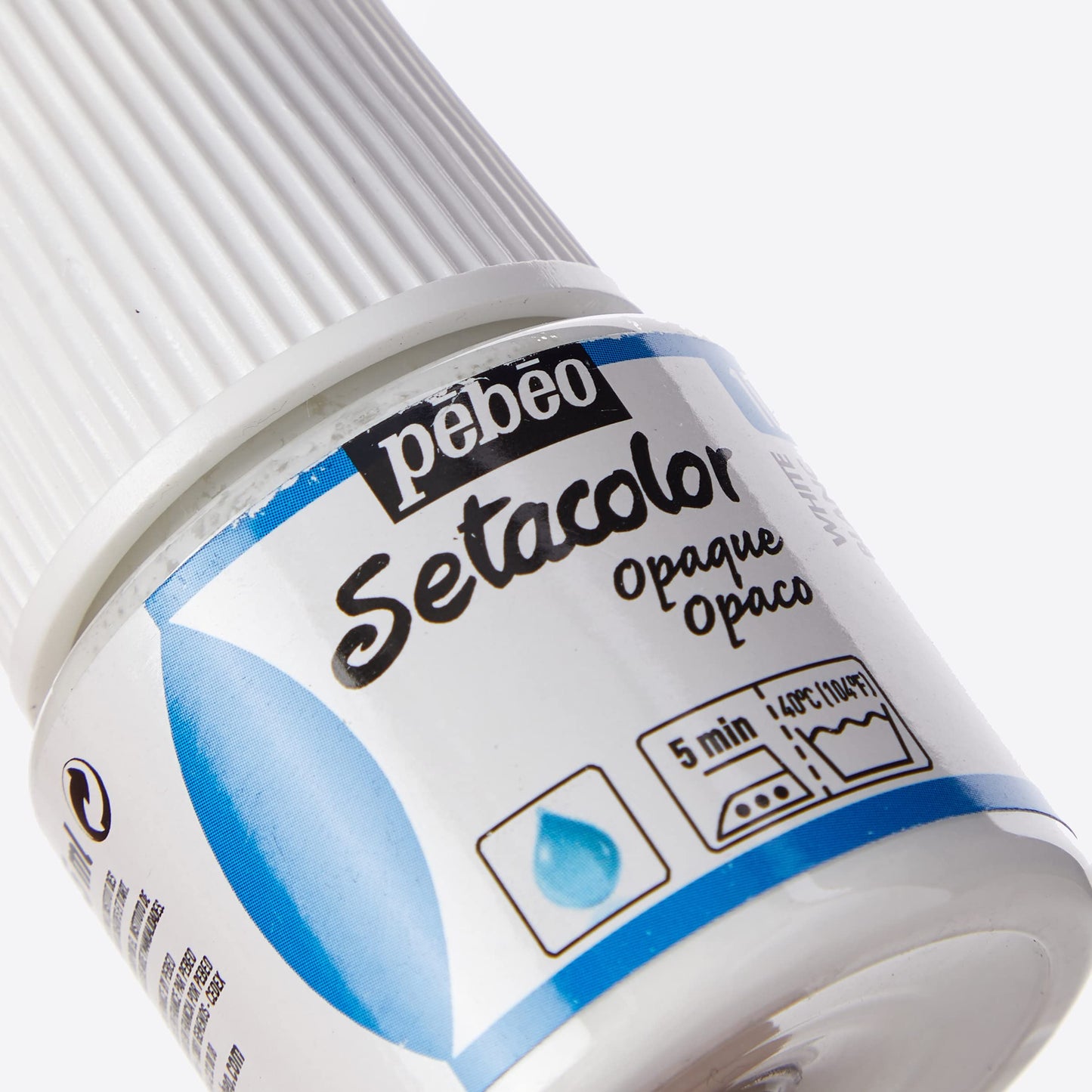 PEBEO 295-010 Setacolor Opaque Watercolour Fabric Paint Bottle, Titanium White, 45-Milliliter