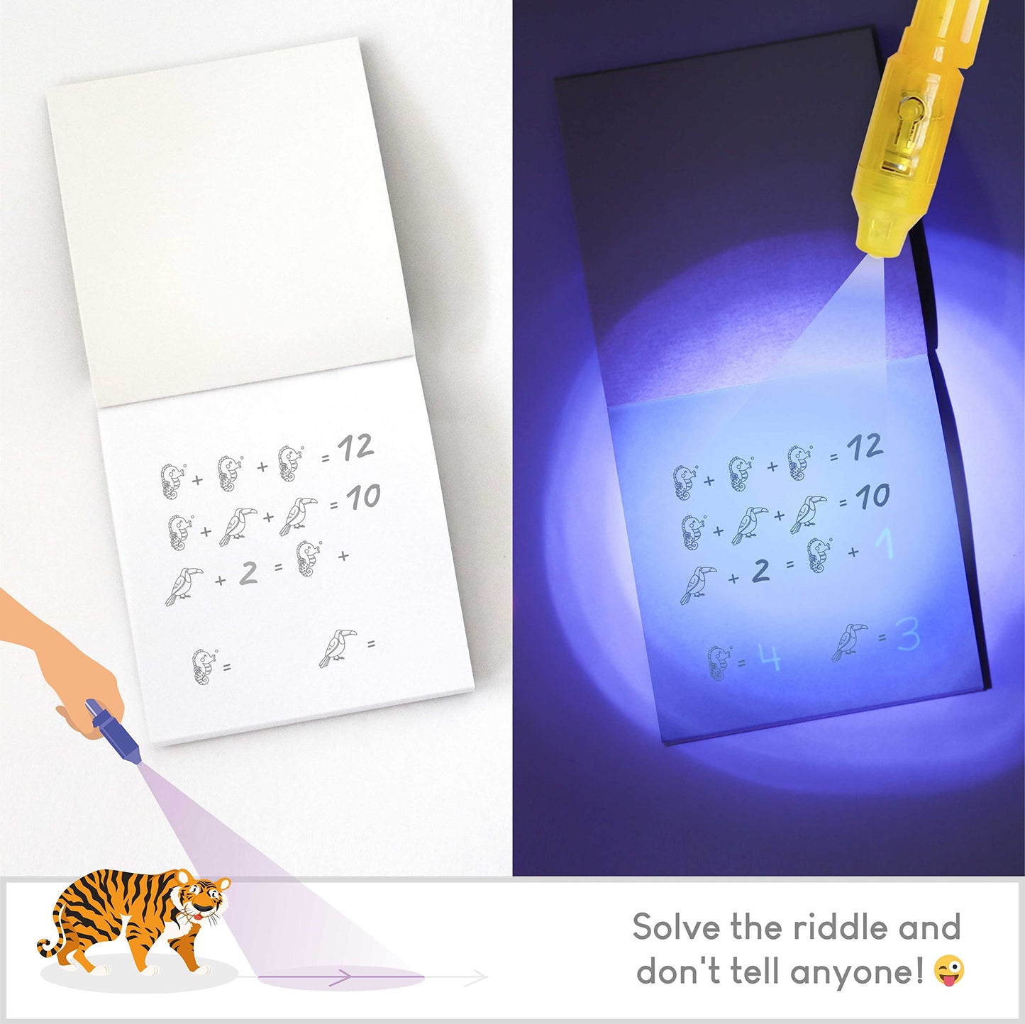 BONNYCO Invisible Ink Pen and Notebook, Pack 32 Jungle Animals Party Bags Filler, Pinata Toys | Jungle Birthday Decorations | Stocking Fillers for Kids Birthday | School Prizes, Gifts for Children Jungle - Pack 32