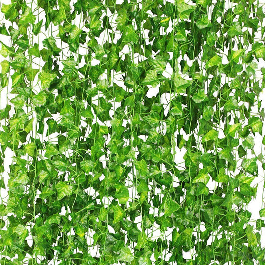 CQURE 36Pcs 252FT Artificial Ivy Garland Vines for Room Decor UV Resistant Green Leaves Fake Plants Hanging Vine Plant for Wedding Party Garden Wall Decoration 252FT-36Pcs