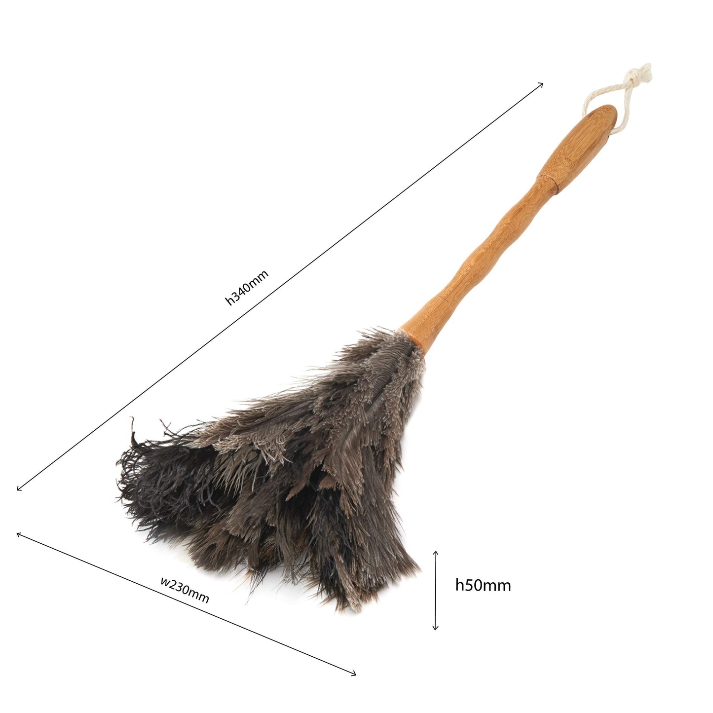 Addis 517676 Super Soft Real Ostrich Feather Duster Bamboo Handle, Natural Finish, Brown/Wood, 5 x 4 x 54 cm