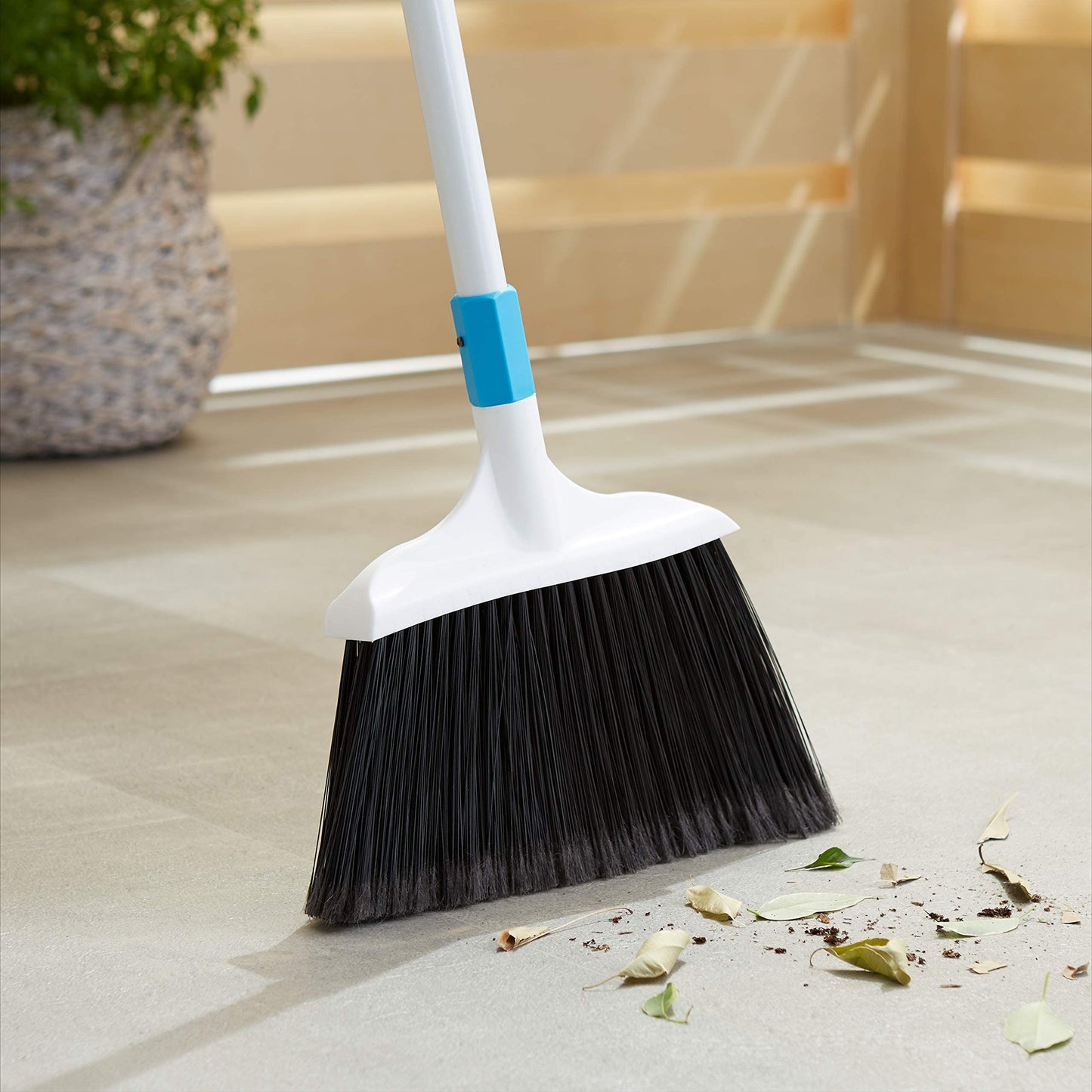 Amazon Basics Heavy-Duty Broom, Blue&White Single