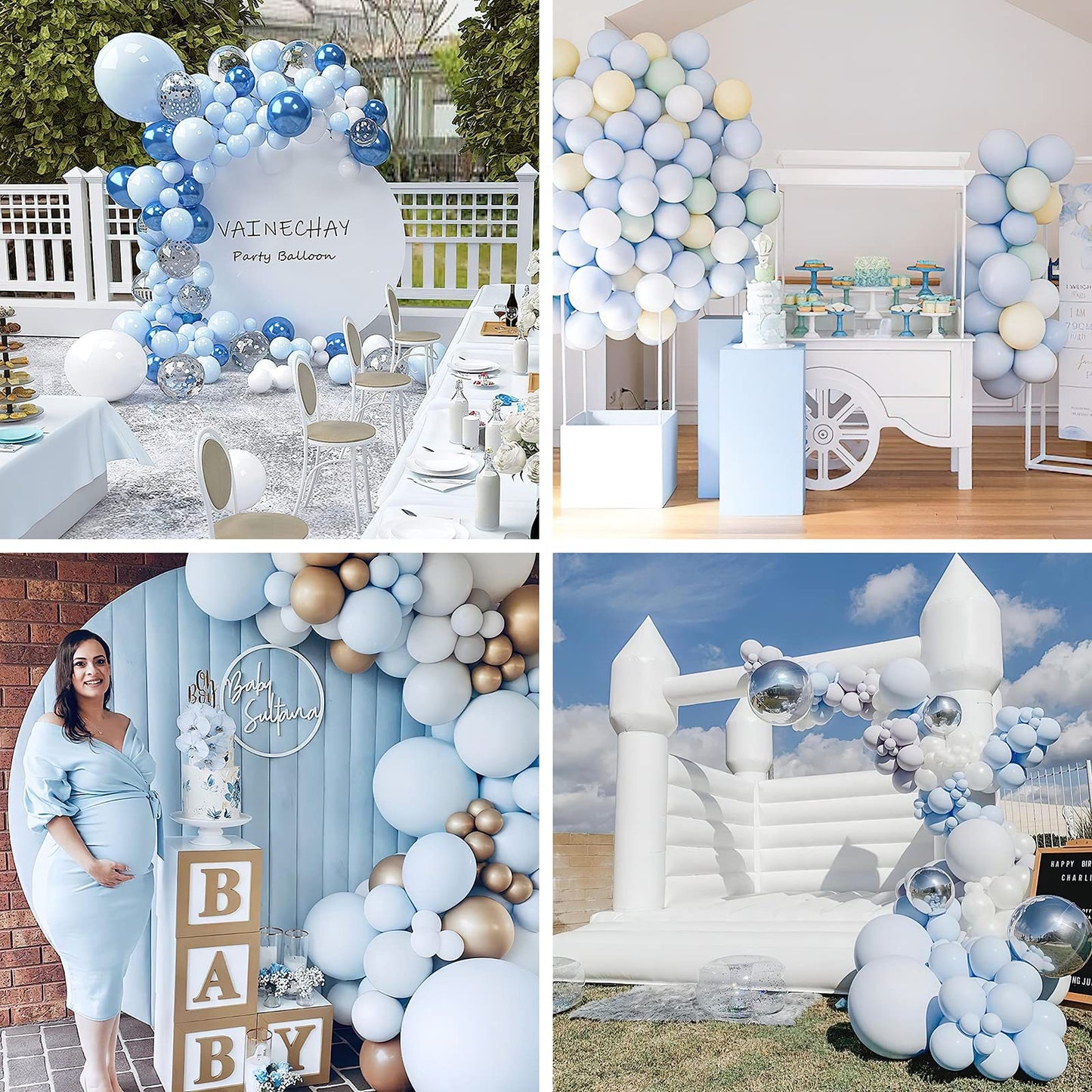 PartyWoo Pastel Blue Balloons, 50 pcs 12 Inch Pale Blue Balloons, Blue Balloons for Balloon Garland Balloon Arch as Birthday Party Decorations, Wedding Decorations, Baby Shower Decorations, Blue-Q13