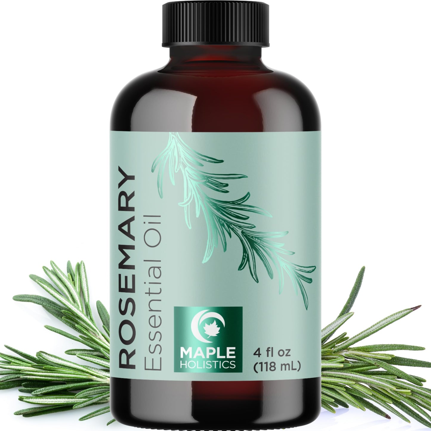 Pure Rosemary Oil for Hair and Skin - Undiluted Premium Grade Rosemary Essential Oil for Diffusers Aromatherapy and Beauty DIYs - Nourishing Rosemary Hair Oil for Enhanced Shine and Volume (118 mL) 118 ml (Pack of 1)