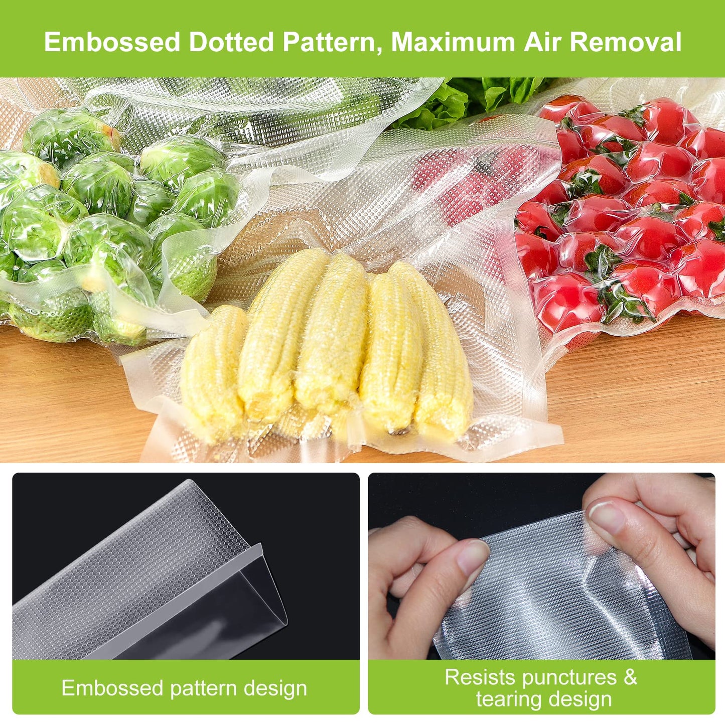 Bonsenkitchen Vacuum Food Sealer Rolls Bags, 2 Rolls 30 x 600 cm Sous Vide Bags, BPA Free, Durable Commercial Customized Size Food Bags for Food Storage and Sous Vide Cooking 2 Roll 30 X 600 Cm