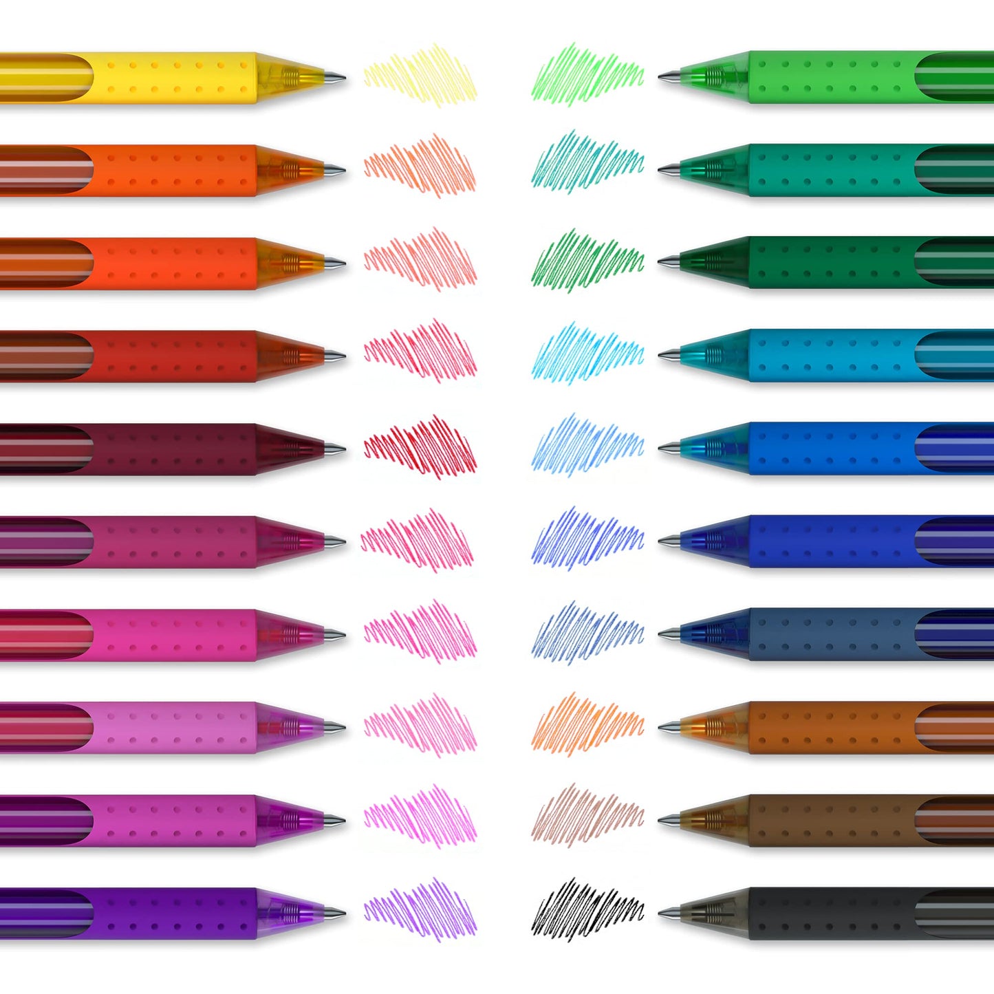 Shuttle Art Coloured Gel Pens, 20 Colours Retractable Gel Ink Pens with Grip, Medium Point (0.7mm) Smooth Writing for Adults and Kids Writing Journaling Taking Notes Drawing at School Office Home