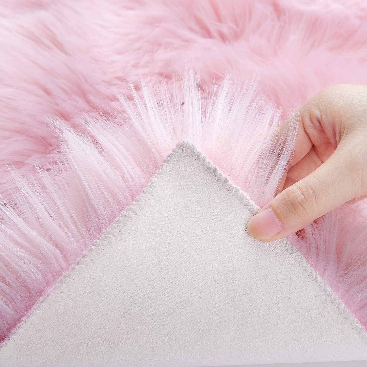 Faux Sheepskin Rug Fluffy Rug,Fluffy Area Small Rugs Shaggy Rugs for Bedroom Rug Fluffy Sofa Floor Carpet Home Decoration Pink Rugs (Pink 19.7 x 59.0 inch)