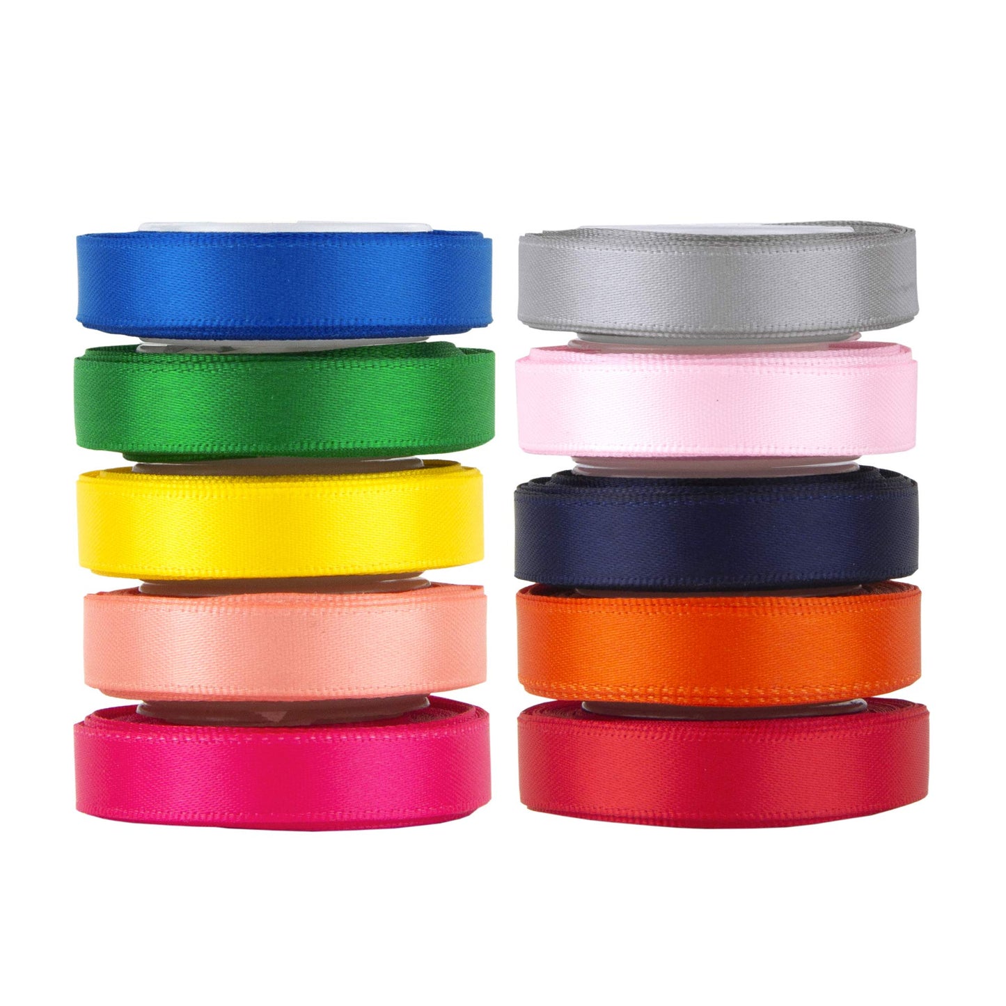 VATIN Solid Color Double Faced Polyester Satin Ribbon 10 Colors 10mm X 4.5m Each Total 45 Metre Per Package Ribbon Set, Perfect for Gift Wrapping, Hair Bow, Trimming, Sewing and Other Craft Projects Set #7 10mm X 45 Metres