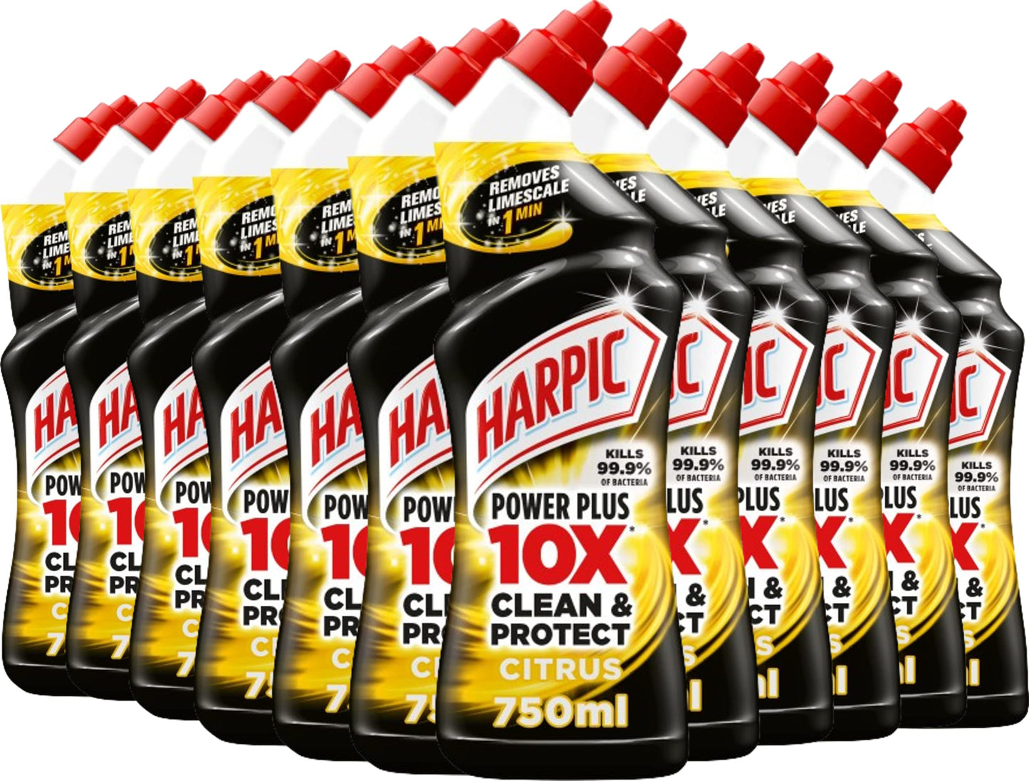 Harpic Powerplus Toilet Cleaner l Powerful Deep Clean Toilet Cleaner – Removes Limescale & Stains l Scent: Citrus l Size: Pack of 12 1 Count (Pack of 12)