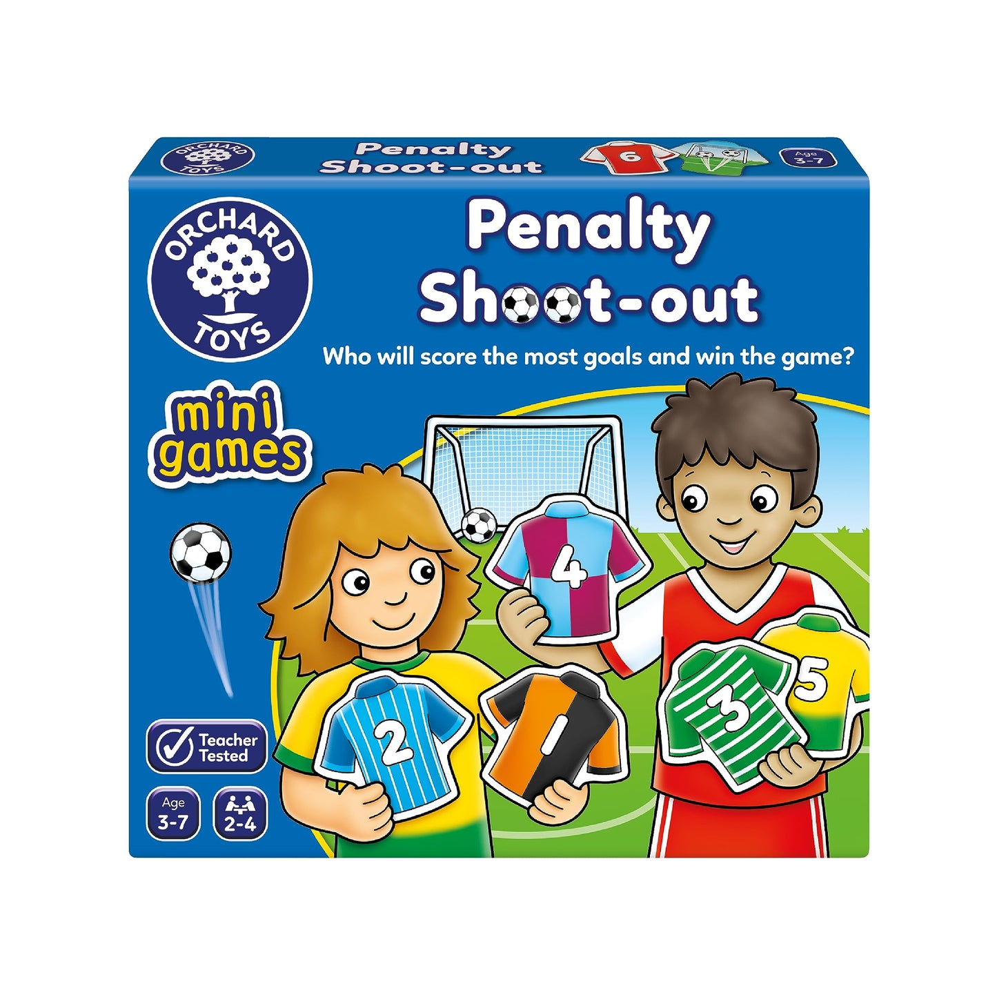 Orchard Toys Penalty Shoot Out Mini Games, Travel Games for Kids, Educational Game, Football Game, Football Gift for Boys, Girls, Age 3+, Ideal Stocking Filler Single