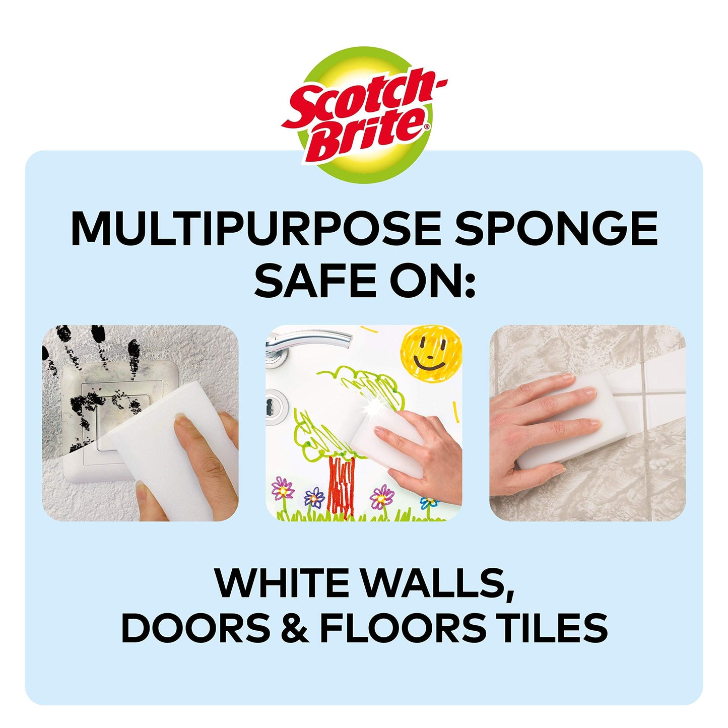 Scotch-Brite Magic Easy Eraser Sponge, 6 Pieces - Removes Variety of Stains and Marks without Chemicals Easy Eraser (Standard Pack)