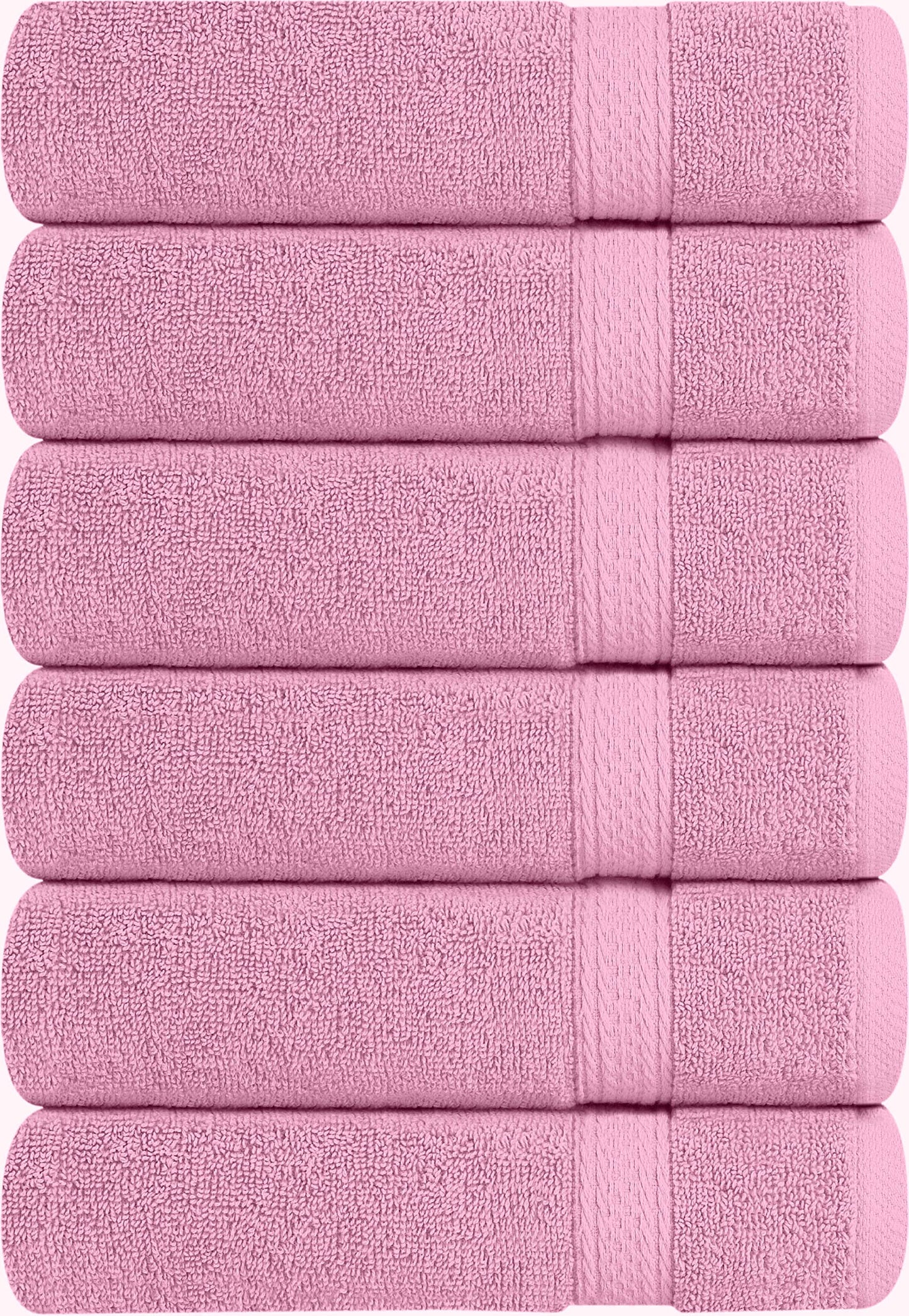 Utopia Towels - Premium Hand Towels - 100% Combed Ring Spun Cotton, Ultra Soft and Highly Absorbent, Extra Large Thick Hand towels 41 x 71 cm, Hotel & Spa Quality Hand Towels (6-Pack) (Pink) Pink