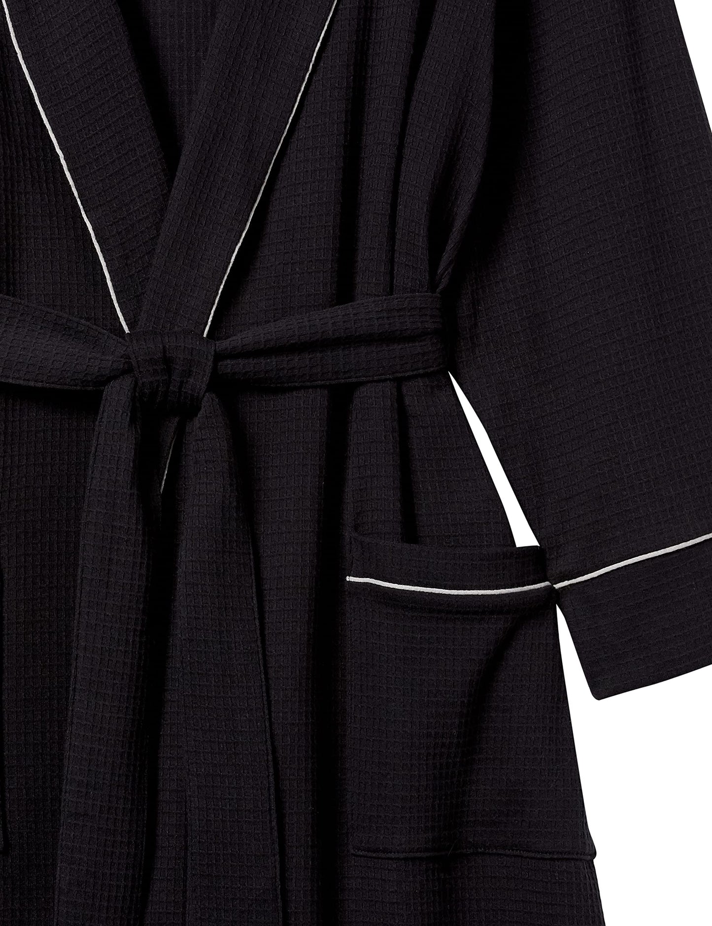 Amazon Essentials Men's Lightweight Waffle Robe (Available in Big & Tall) XL-XXL Black